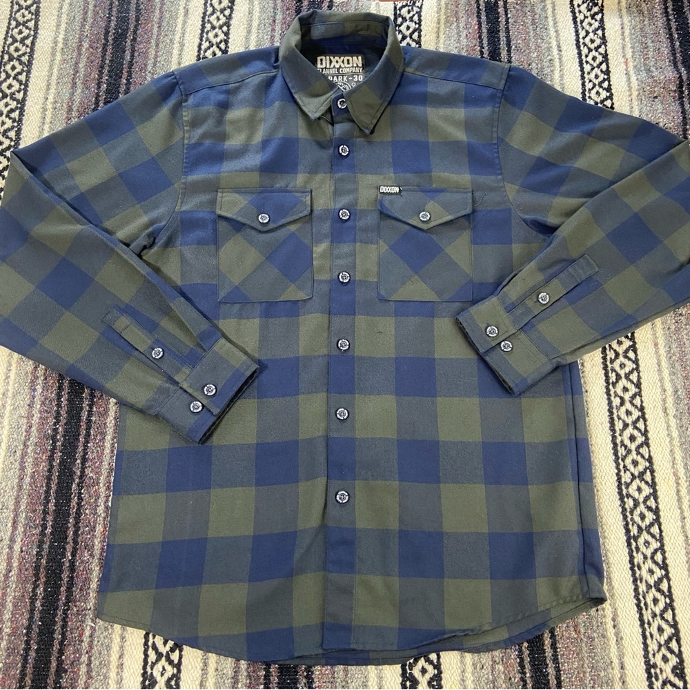 DIXXON Flannel Co 0-Dark-30 Buffalo Plaid Checkered Men's Shirt Medium M Blue